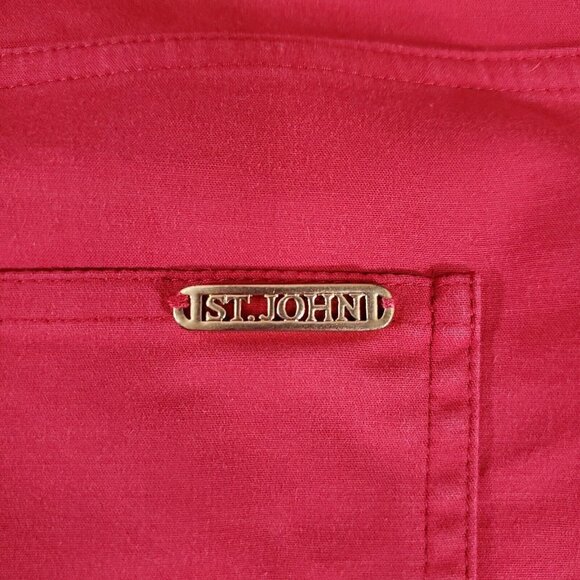 *Read Desc* St John Womens Size 4 Red 5 Pockets Straight Leg Pants Cotton Blend - Picture 9 of 15